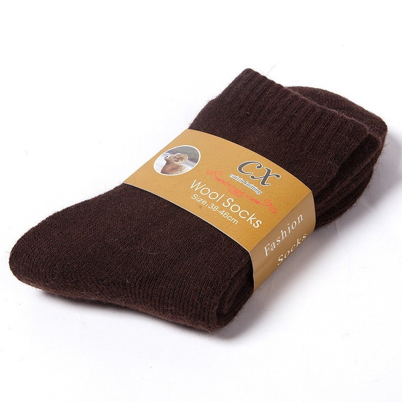Chaussettes en laine marron foncé