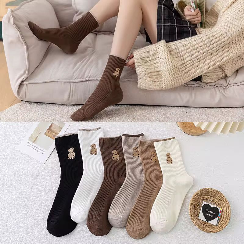 Chaussettes Mi-Longues Motif Ours | Kawaii, Fun & Confortables