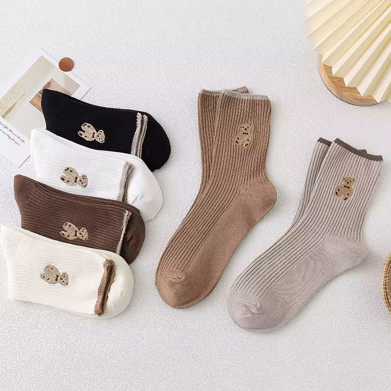 Chaussettes Mi-Longues Motif Ours | Kawaii, Fun & Confortables
