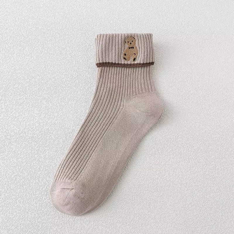 Chaussettes Mi-Longues Motif Ours | Kawaii, Fun & Confortables